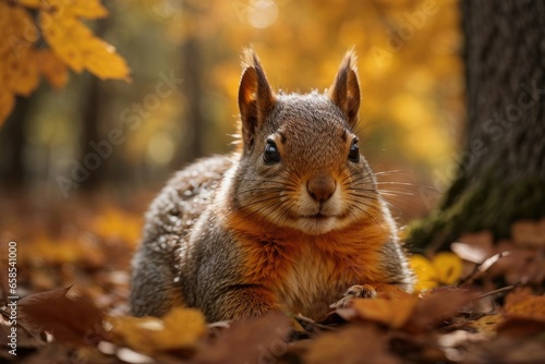 A Squirrel's Tale: Navigating the Autumn Foliage, Generative AI