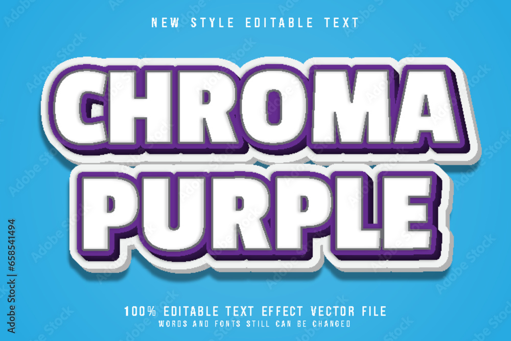 chroma purple editable text effect emboss modern style