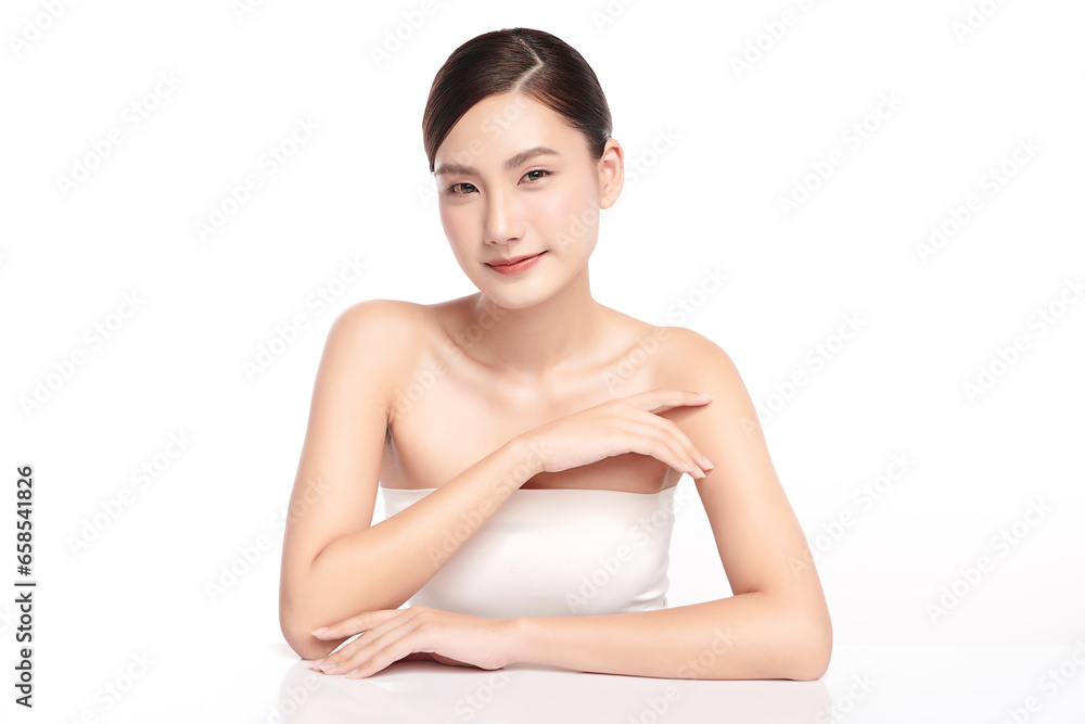 Beautiful young asian woman with clean fresh skin on white background, Face care, Facial treatment, Cosmetology, beauty and spa, Asian women portrait. Beautiful young asian woman with clean fresh skin on white background, Face care, Facial treatment, Cosmetology, beauty and spa, Asian women portrait.