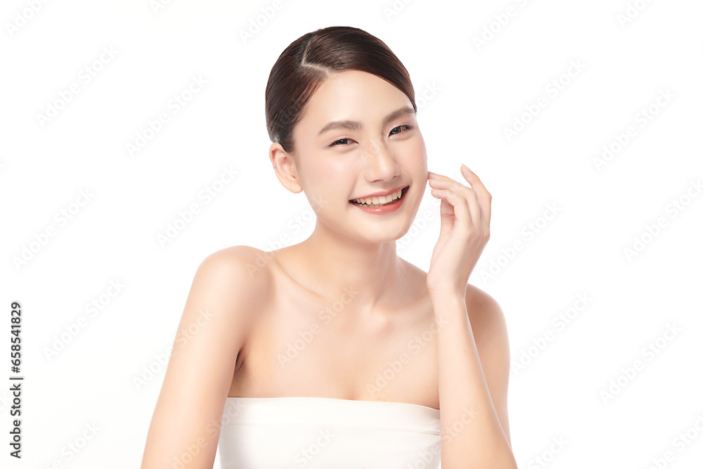 Beautiful young asian woman with clean fresh skin on white background, Face care, Facial treatment, Cosmetology, beauty and spa, Asian women portrait. Beautiful young asian woman with clean fresh skin on white background, Face care, Facial treatment, Cosmetology, beauty and spa, Asian women portrait.