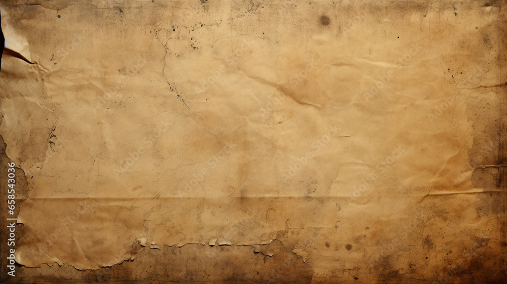 Antique Parchment with Dirty Stains and Weathered Wrinkles - Retro Paper Texture