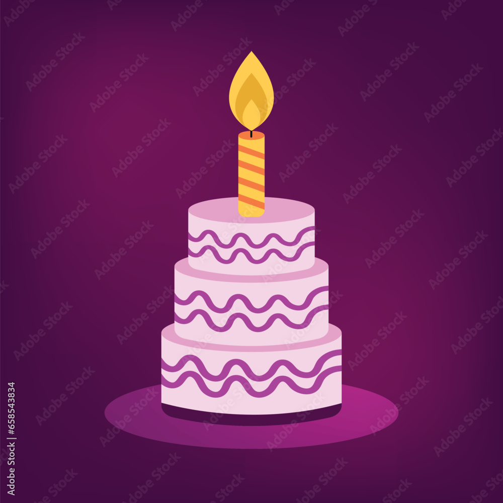 Happy birthday with cake and candle Happy birthday with cake and candle