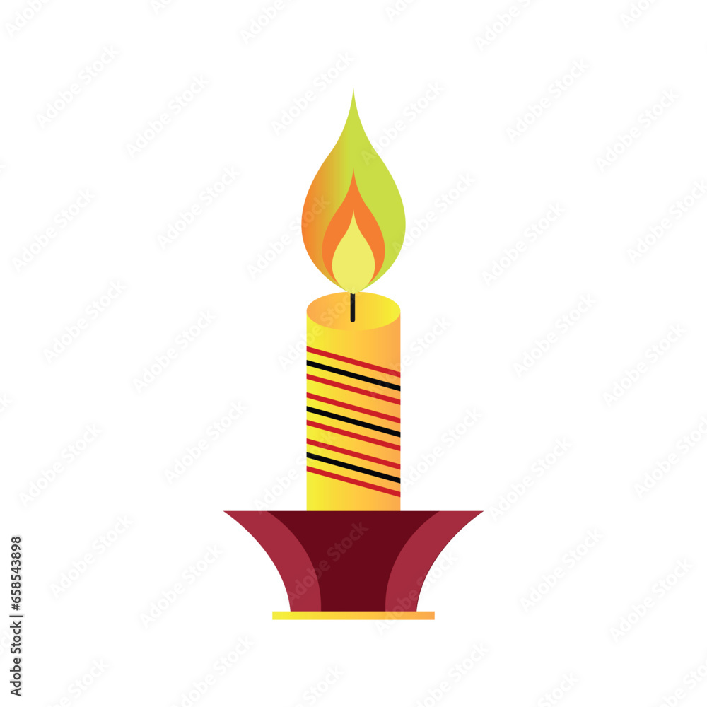 Christmas candle icon on white background Christmas candle icon on white background
