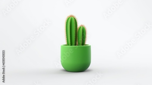 3d Illustration Simple Cactus in Isolated Background