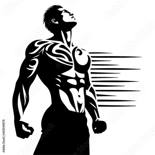 hulk man tattoo design vector illustration black color