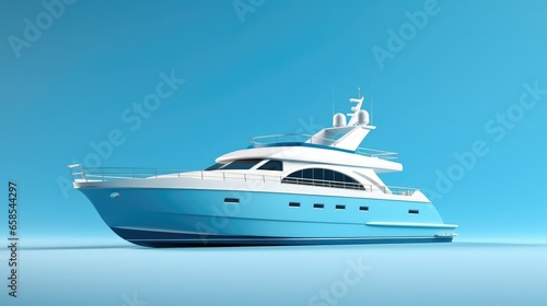 3d Illustration Simple Yatch in Isolated Background © Galih