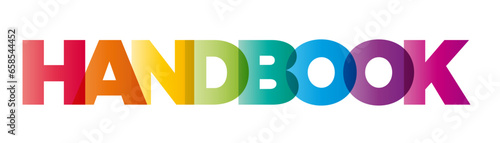 The word Handbook. Vector banner with the text colored rainbow.
