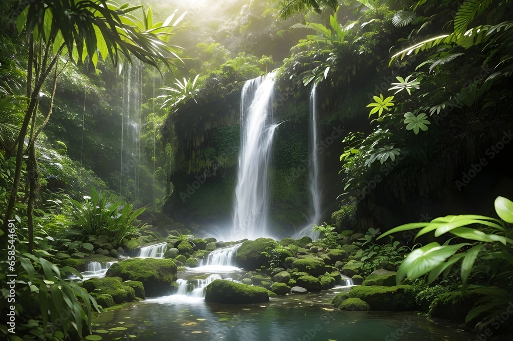Cascading Serenity A Verdant Oasis in the Heart of the Rainforest - Generative AI Edition
Cascading Serenity A Verdant Oasis in the Heart of the Rainforest - Generative AI Edition