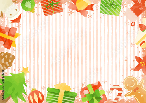 カラフルなクリスマスの背景イラスト