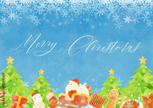 かわいいサンタクロースとクリスマスの背景