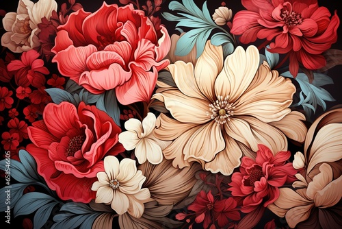 Beautiful floral background with abstract flowers