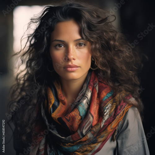 Portrait of a beautiful brunette woman in casual clothes