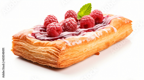 Delicious Raspberry Danish Isolated on a White Background