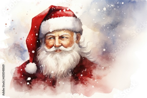 Santa Claus in a red coat and white beard. Created with Generative AI tools © DIGITALSHAPE