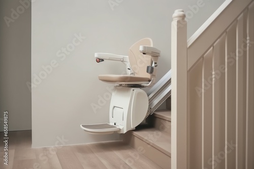 Disability chair stair lift design. People mobility. Generate Ai