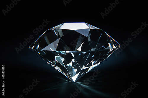 Diamond. Lafge expensive brilliant over dark background. Jewelry. AI generated © Khorzhevska