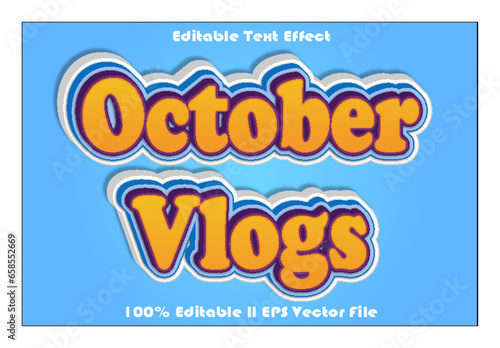 October Editable Text Effect