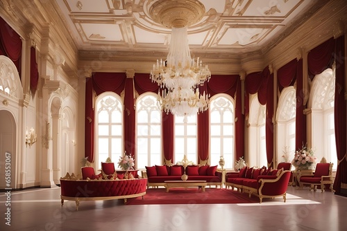 Visualize a luxurious and meticulously designed interior space, interior