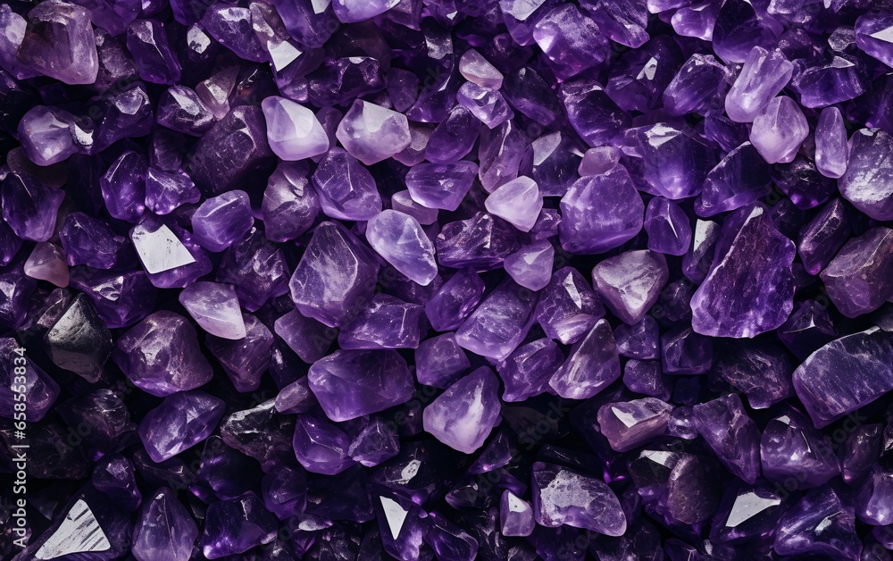 Fototapeta premium amethyst crystals pile background