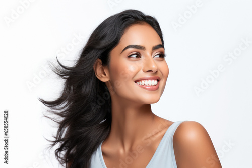 Young and beautiful indian woman smiling.