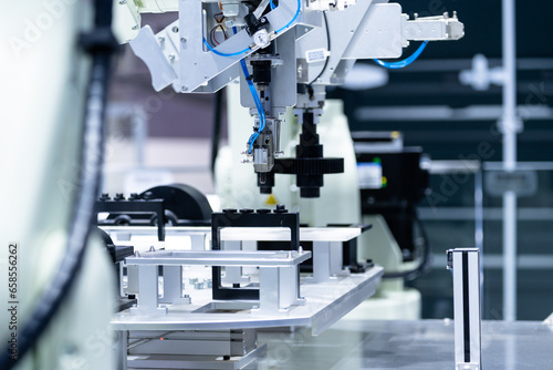 robot arm working in car factory