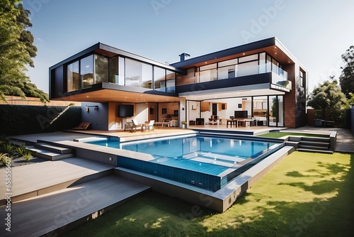 Modern House with swimingpool. relaxation © Hasanah