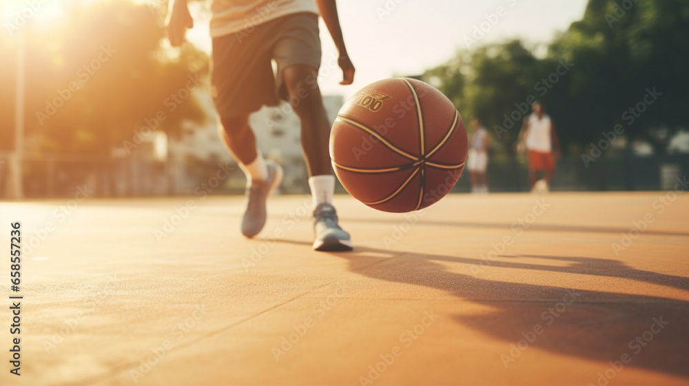 Naklejka premium basketball player with ball in action