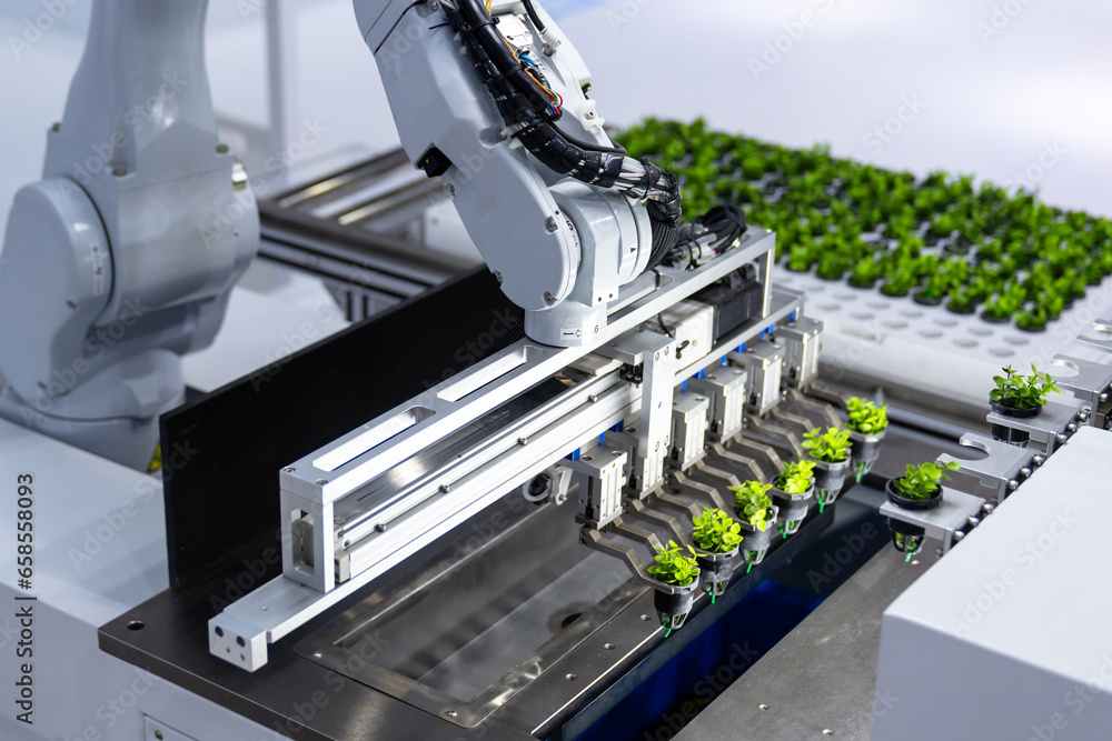 Agricultural robots are working in vegetable greenhouses Agricultural robots are working in vegetable greenhouses