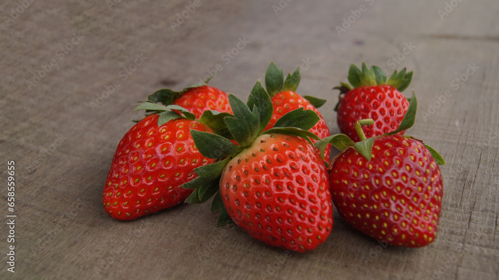fresh natural red strawberry