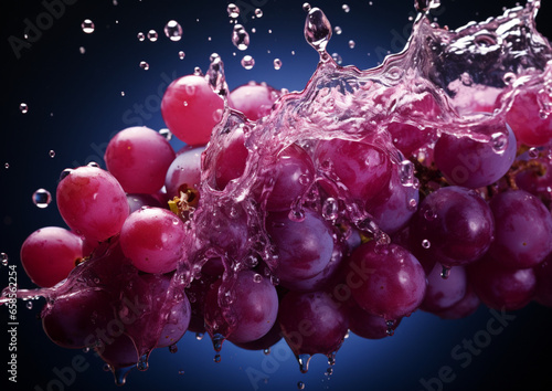 dojrzałe winogrona wpadając do wody