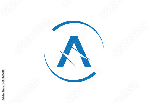 Initial letter A electric, thunder, power logo, and icon vector illustration