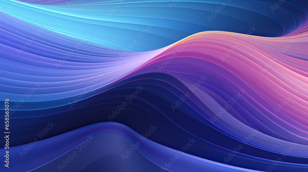 Fractal waves in gradient blues AI generative Fractal waves in gradient blues AI generative