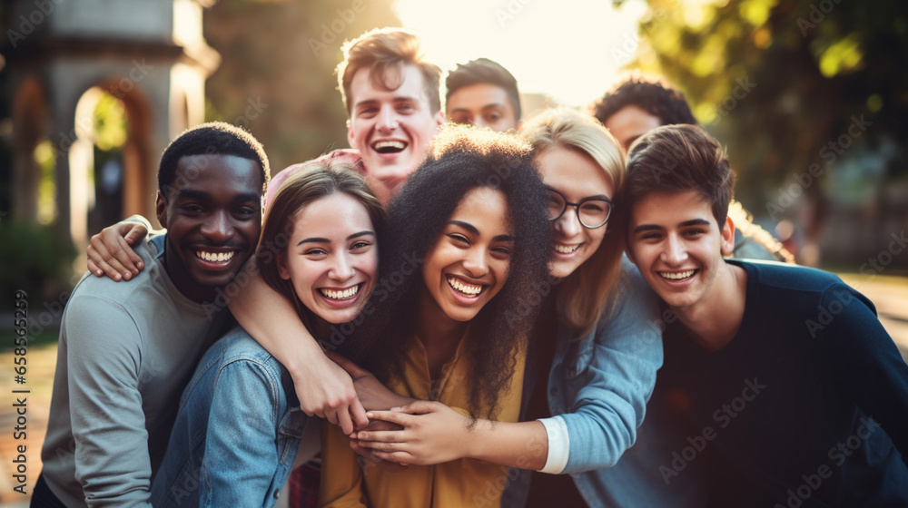 Obraz premium group of people in the city