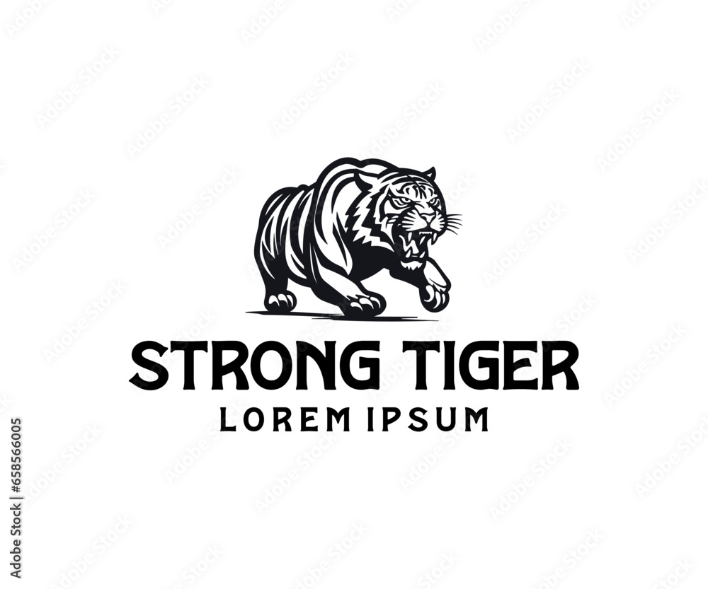 Tigers - logo, icon, illustration collection on white background