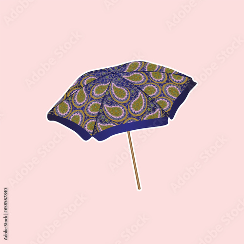 Wedding decorative umbrella Vector. Wedding decorations colorful theme mehndi decorations illustration. Traditional wedding decorative elements.