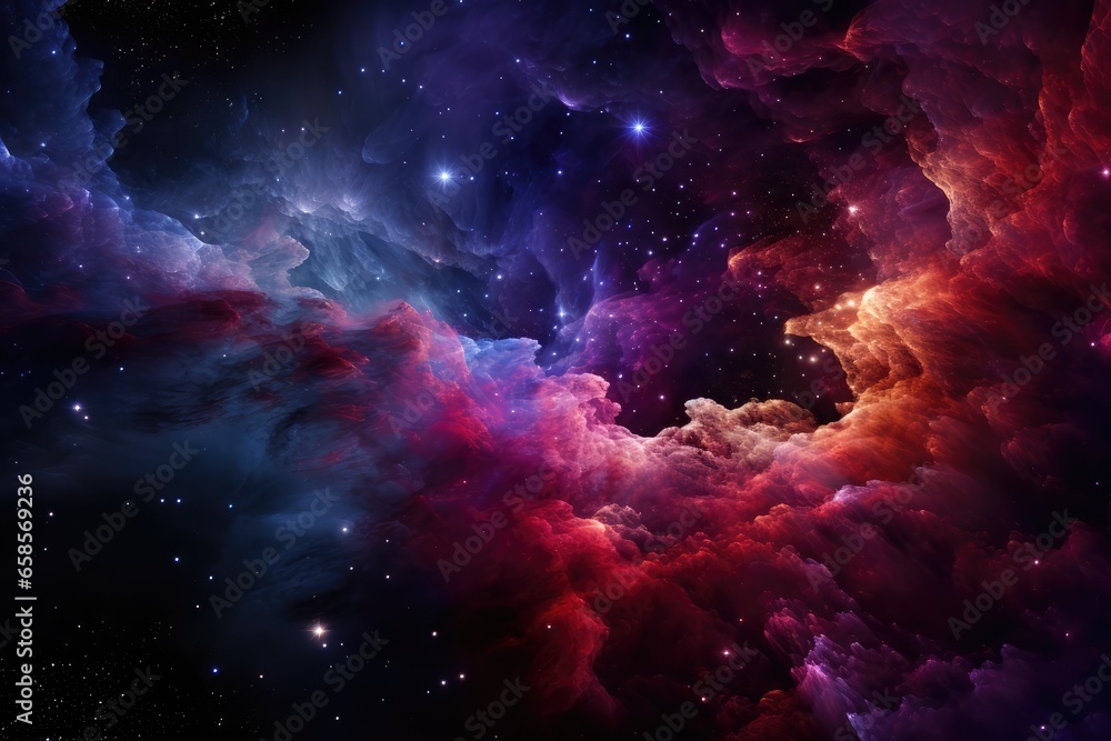 Fototapeta premium Hyperrealistic representation of a supernova explosion - Star Birth - AI Generated