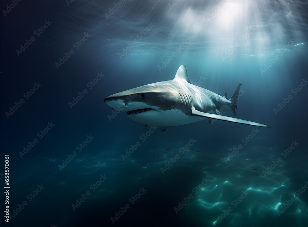 Obraz premium Great White Shark Close up Shot.