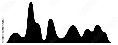 Billede på lærred Sound amplitude. Black audio wave. Smooth form