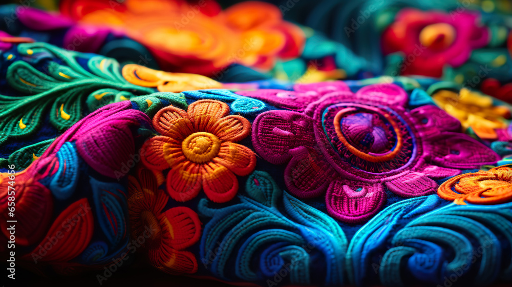Traditional colorful Hispanic fabric Traditional colorful Hispanic fabric