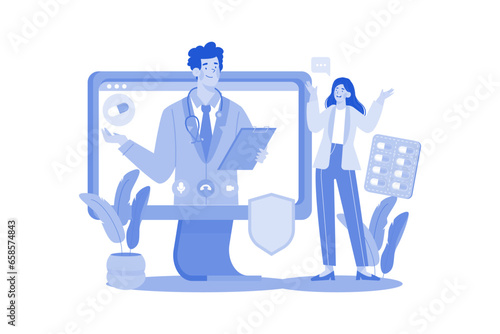 A woman scheduling an online consultation with a healthcare professional