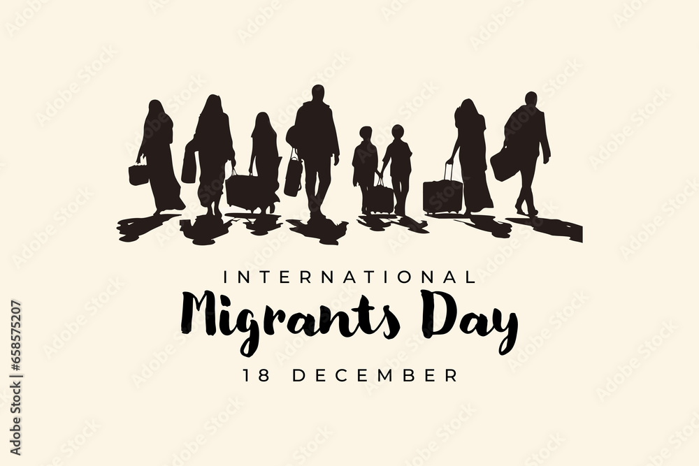 International migrants day design - obrazy, fototapety, plakaty 