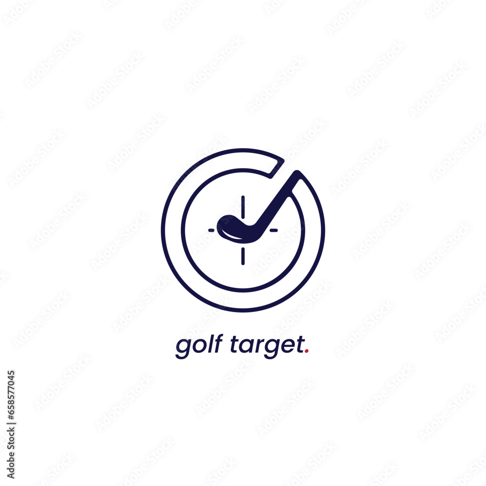 golf logo design, a close up of a golf target with a golf clubs in the middle golf logo design, a close up of a golf target with a golf clubs in the middle
