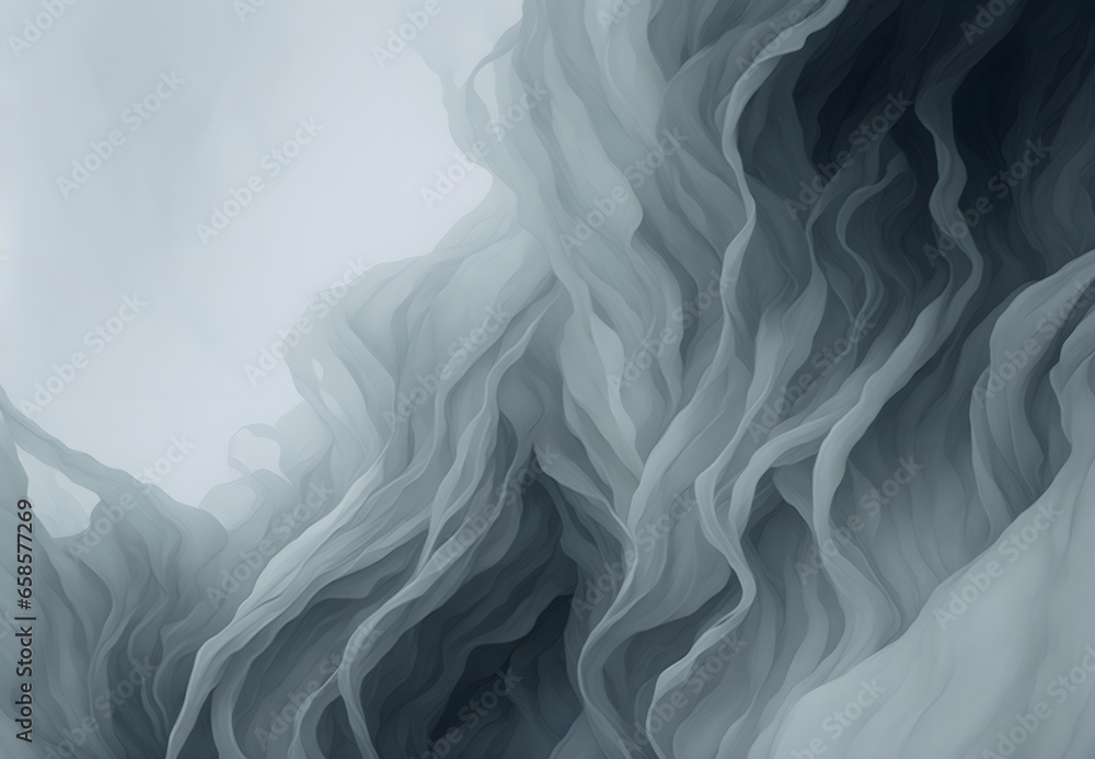 Obraz premium In this artistic creation, the pastel palette of white and black forms a tranquil dreamscape where the enigmatic world of whirring contrivances harmoniously coexists with a watercolor-inspired texture