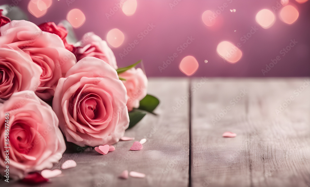 Valentine's Day love with hearts and roses Valentine's Day love with hearts and roses