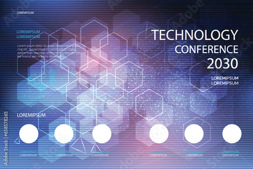 technology conference banner template vector design illustration