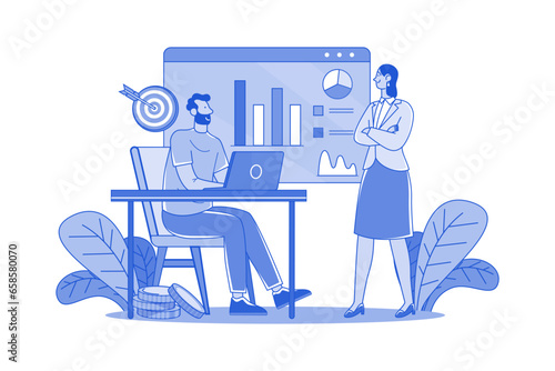 The marketing strategist is conducting market analysis for strategic planning and decision-making.