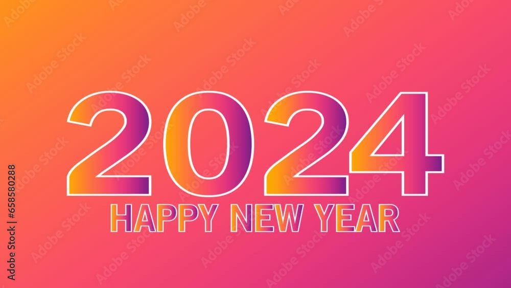 Happy New Year 2024 text animation Happy New Year 2024 text animation