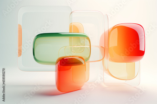 Colorfull Glass Objects Abstract Composition