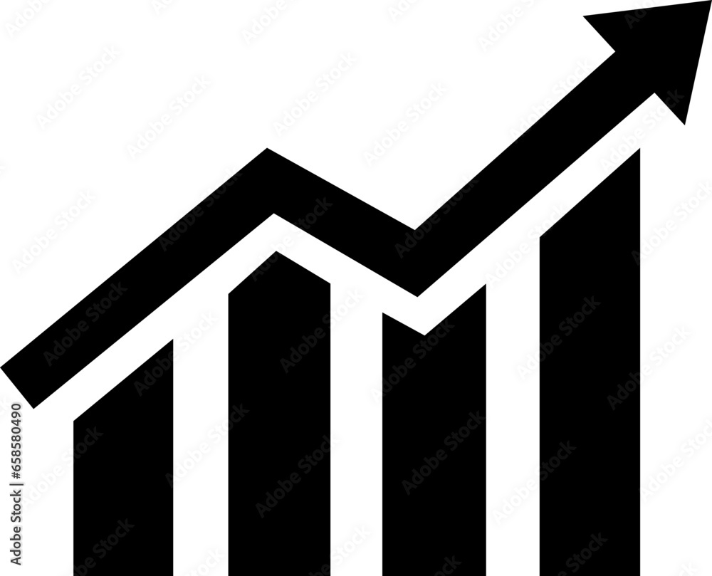 Single black arrow growing up business icon, Graph icon in trendy flat style isolated on transparent background. Chart bar symbol for your web site design, logo, app. Single black arrow growing up business icon, Graph icon in trendy flat style isolated on transparent background. Chart bar symbol for your web site design, logo, app.