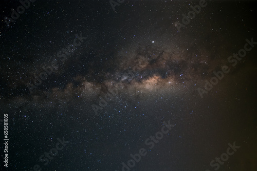 Milkyway galexy with starlight on the skynight. Landscape of starlight over mountain. Beautiful night sky.